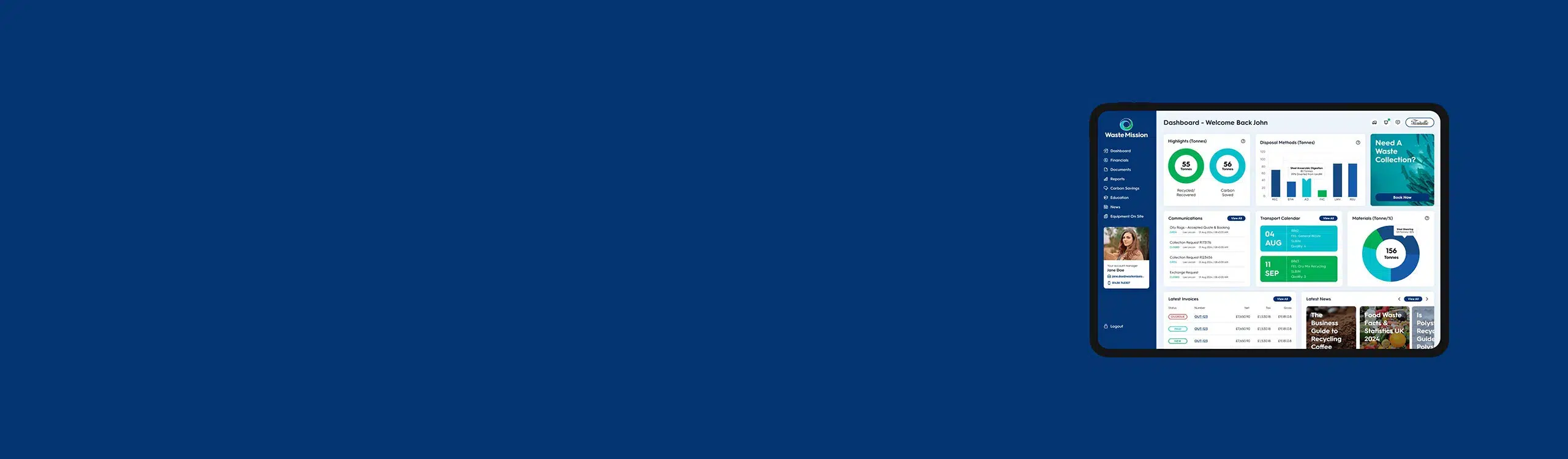 Manufacturing waste reporting systems header