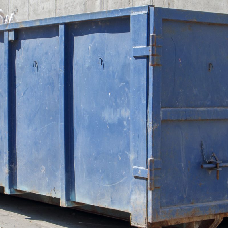Feature blue industrial skip manufacturing waste containers